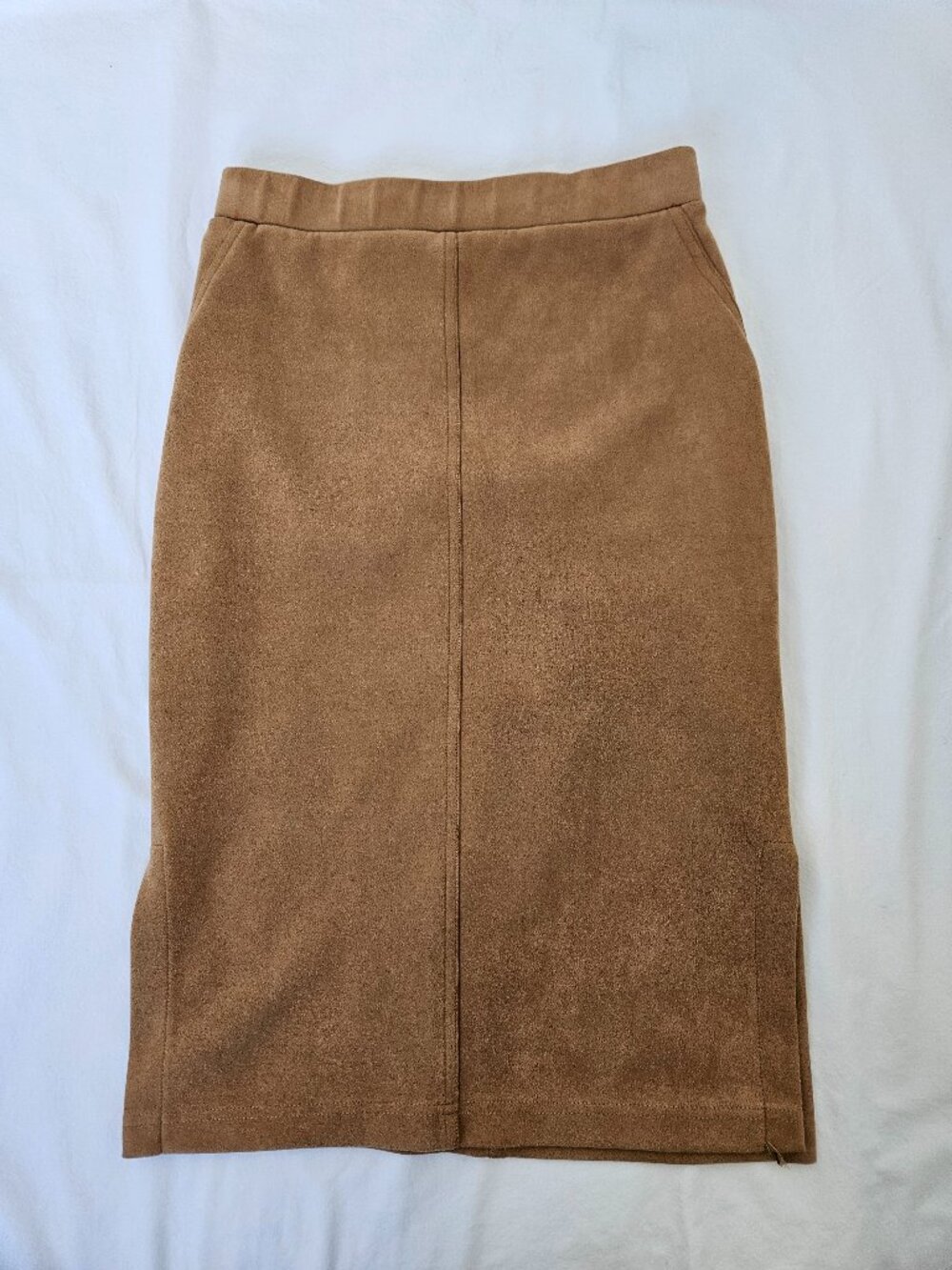 Tan suede like skirt size XS